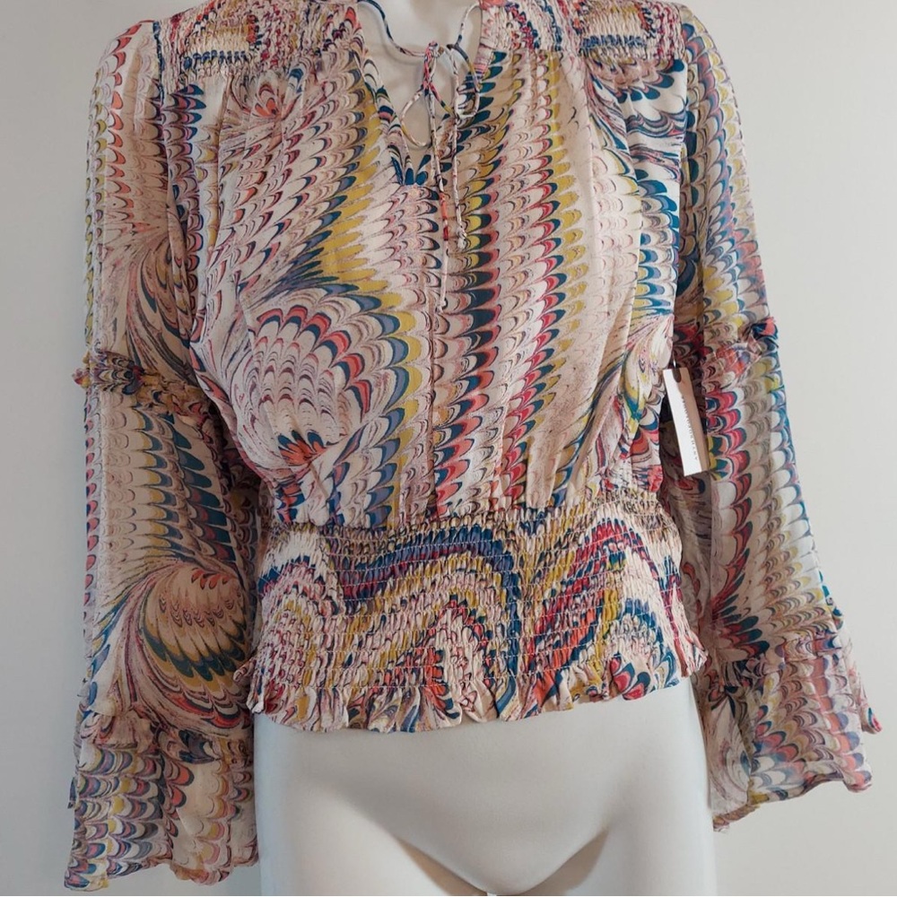 Colorful Patterned Women's Top - Picture 3 of 12
